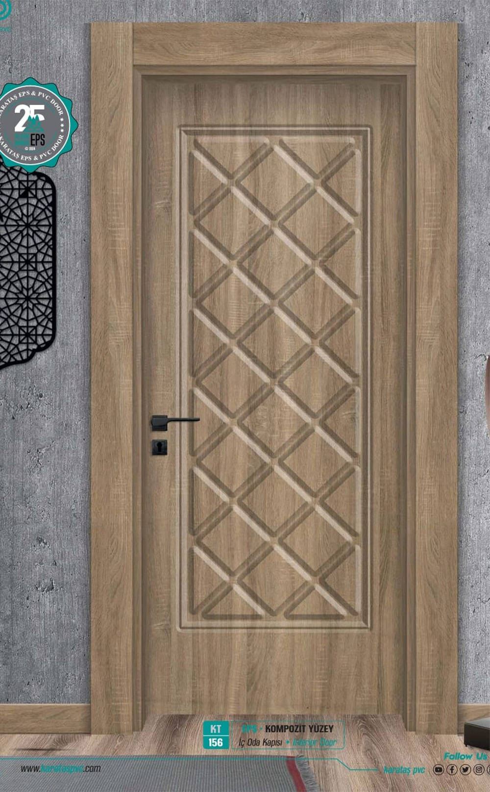 KT 156 Pürüzsüz Yüzeyli Kompozit İç Oda Kapısı