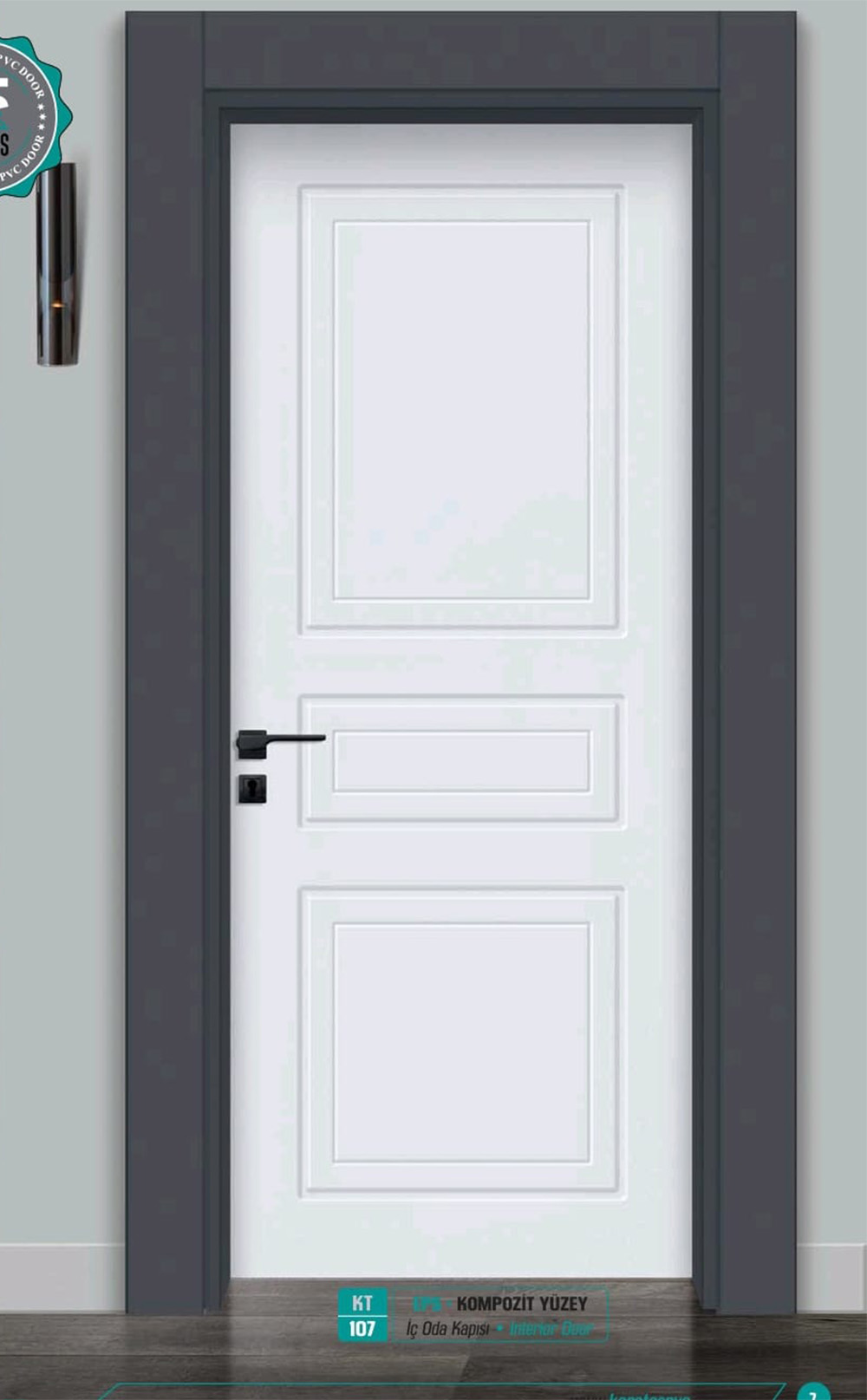 KT 107 Pürüzsüz Yüzeyli Kompozit İç Oda Kapısı