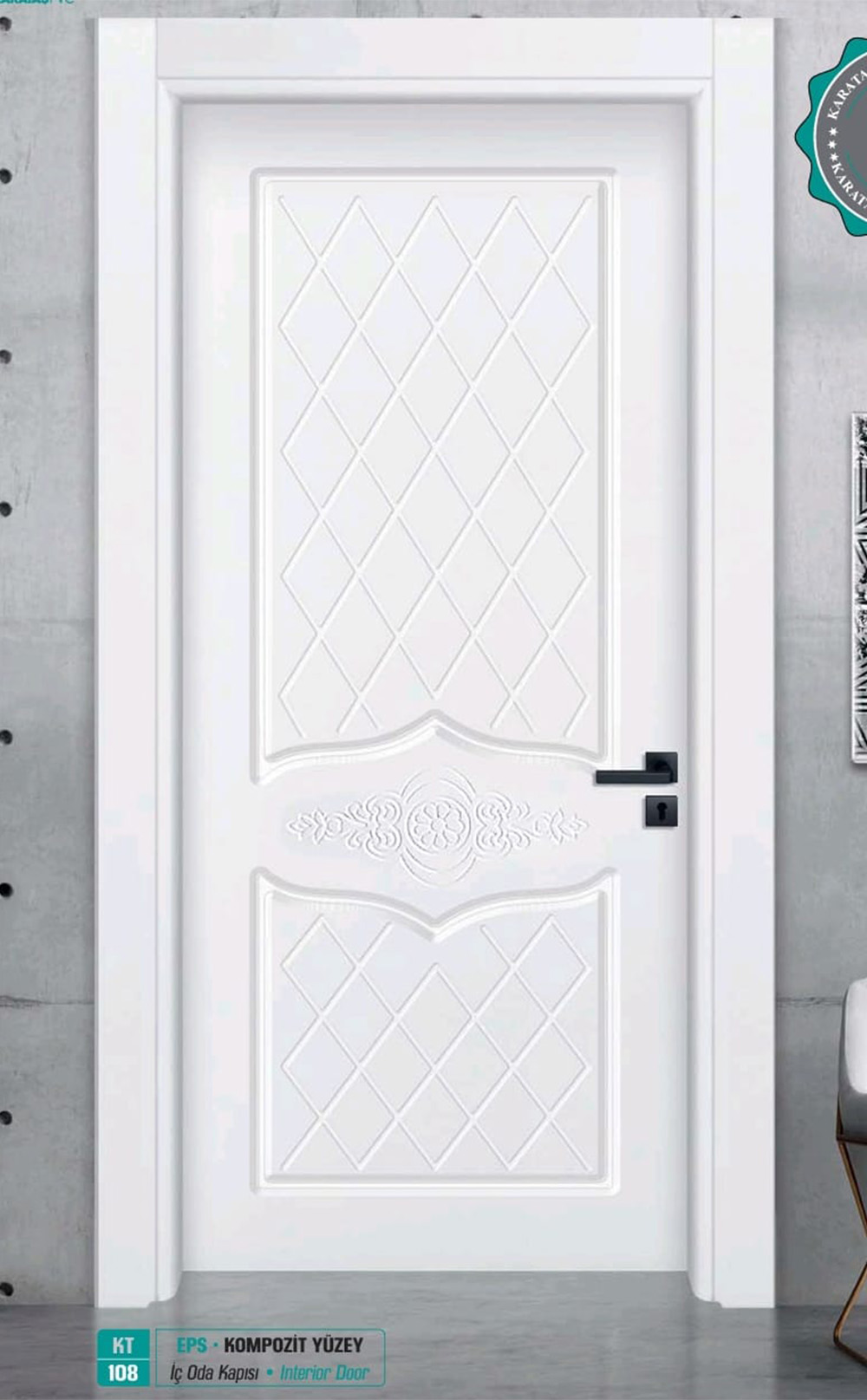 KT 108 Pürüzsüz Yüzeyli Kompozit İç Oda Kapısı