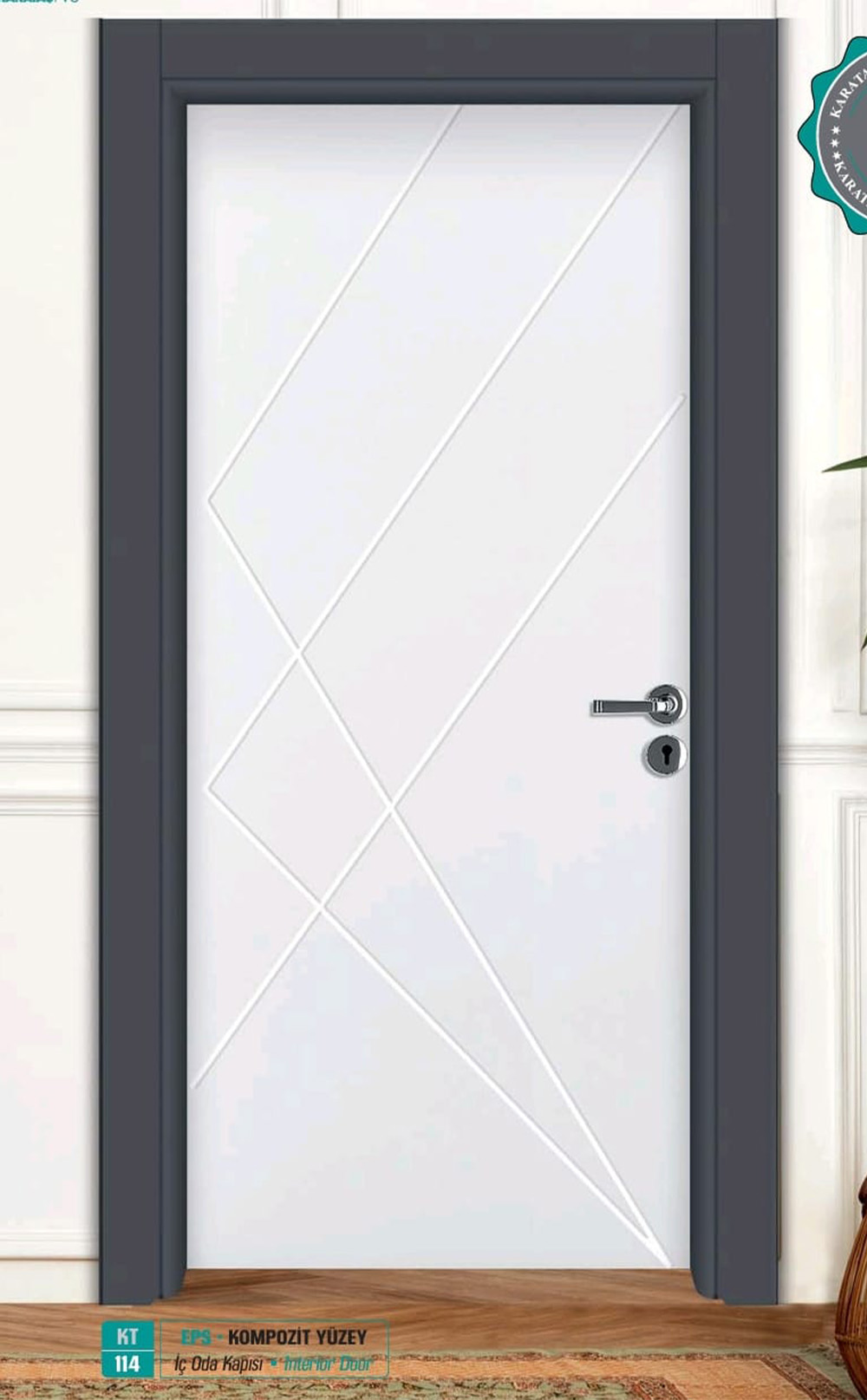KT 114 Pürüzsüz Yüzeyli Kompozit İç Oda Kapısı