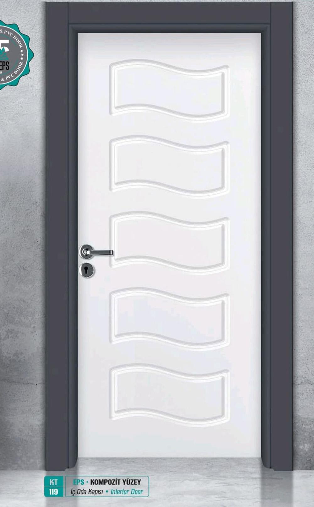 KT 119 Pürüzsüz Yüzeyli Kompozit İç Oda Kapısı
